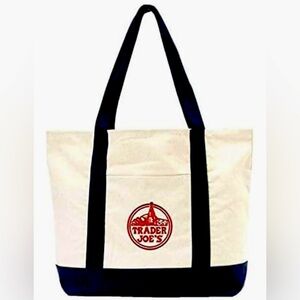 Trader Joe’s Canvas Tote Bag‎ blue large New with tag
